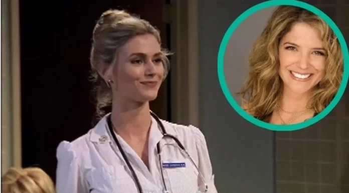 Danette Tays portrayed as a nurse in a popular TV series, with an inset photo showing her smiling brightly in a professional portrait.