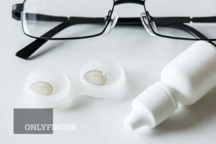 Person comparing the right glasses and contact lenses for their vision needs