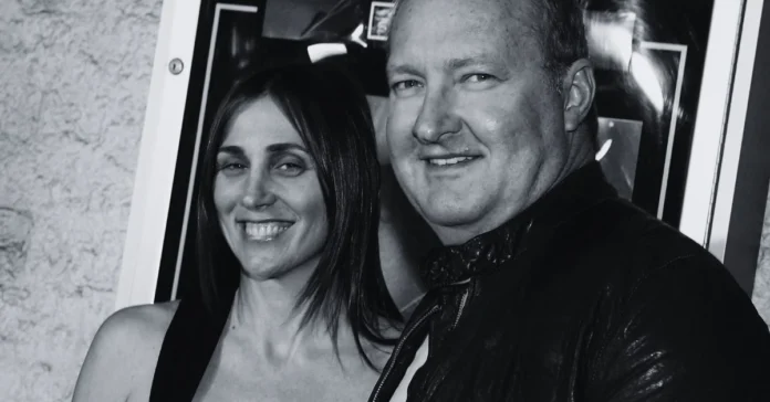 Ella Marie Jolly and Randy Quaid smiling together at a Hollywood event during their marriage in the 1980s