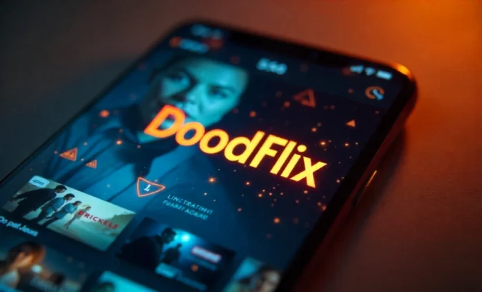 DoodFlix streaming platform guide showing legitimate app vs unofficial risky websites comparison on smartphone screen