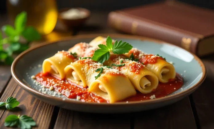 Mannacote Delight Traditional Mannacote Italian food ingredient from Northern Italy served in authentic rustic bowl with herbs