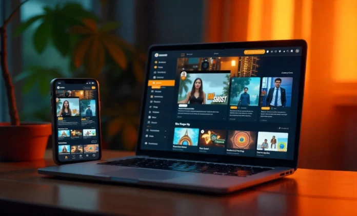 Premiumindo69 digital platform interface showing streaming dashboard and mobile app features for entertainment