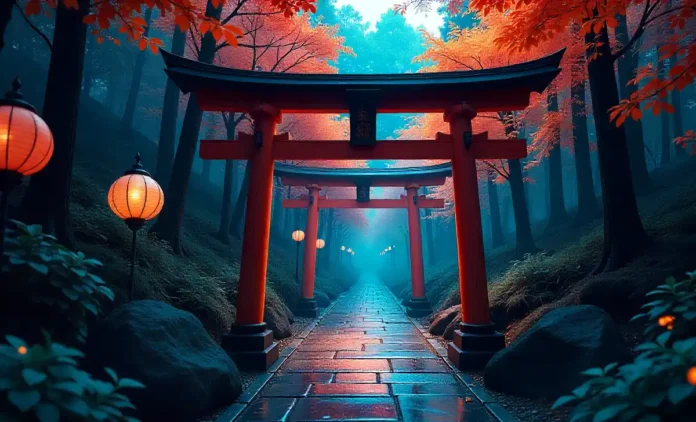 Soutaipasu Soutaipasu illustration combining traditional Japanese cultural elements with modern digital technology and file system pathways concept