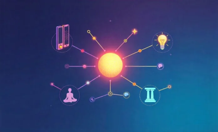 Erothto Multifaceted Concept Digital Connection Creative Wellness 2025 Erothto concept illustration showing digital connection, creative expression, and wellness practices interconnected through authentic human interaction